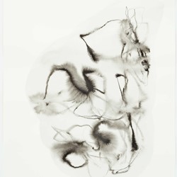 Vanessa Russ, Unseasonable Waterhole with Lilies 6, 2022, Indian ink on Fabriano paper, 56 x 76cm