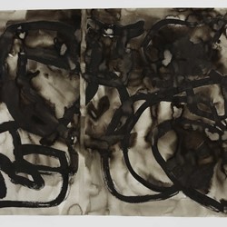 Vanessa Russ, Unseasonable Waterhole and Thunderstom 2, 2022, Indian ink on Fabriano paper, 100 x 140cm