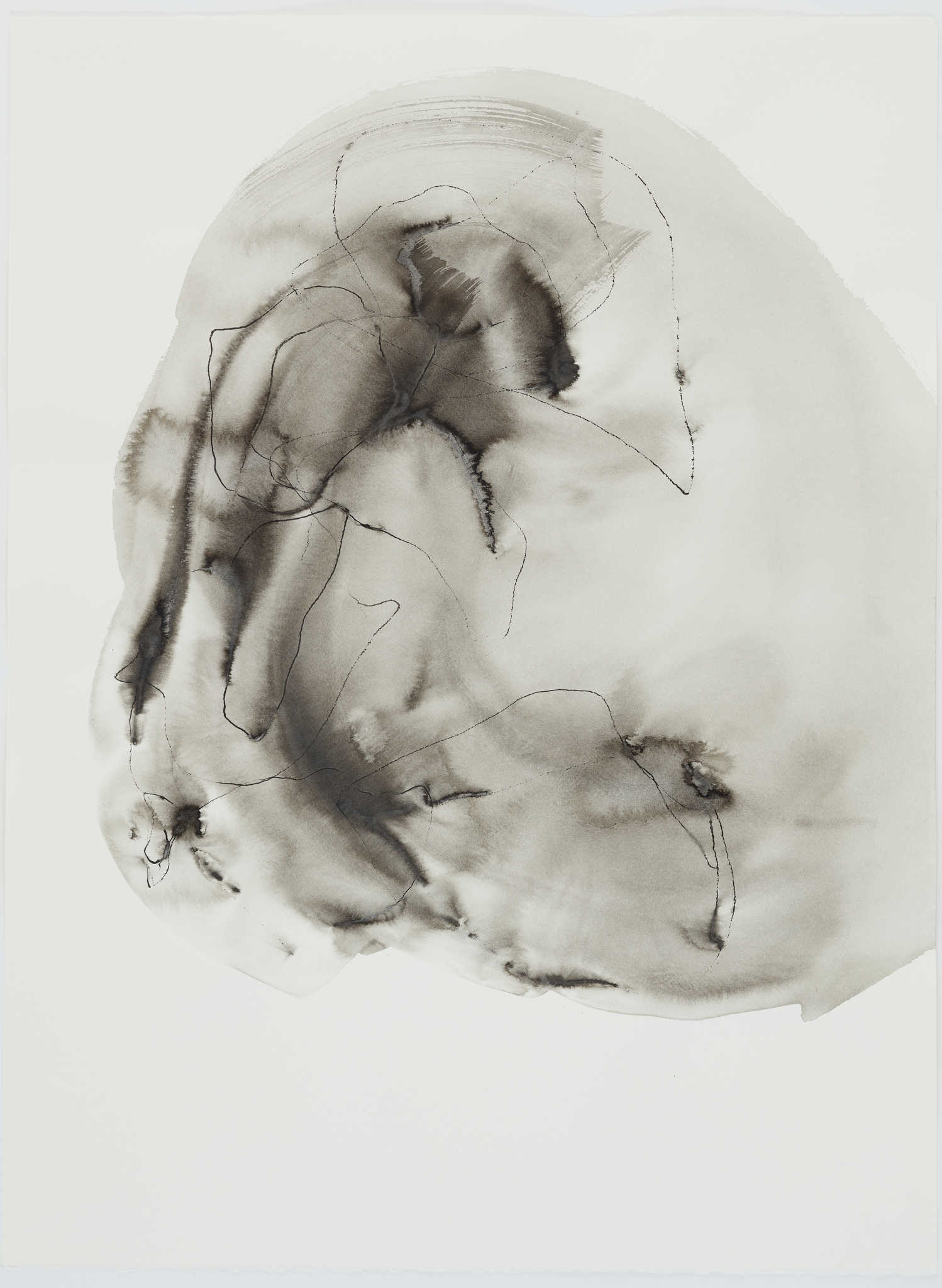 Vanessa Russ, Unseasonable Waterhole with Lilies 2, 2022, Indian ink on Fabriano paper, 56 x 76cm