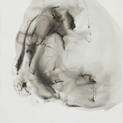 Vanessa Russ, Unseasonable Waterhole with Lilies 2, 2022, Indian ink on Fabriano paper, 56 x 76cm
