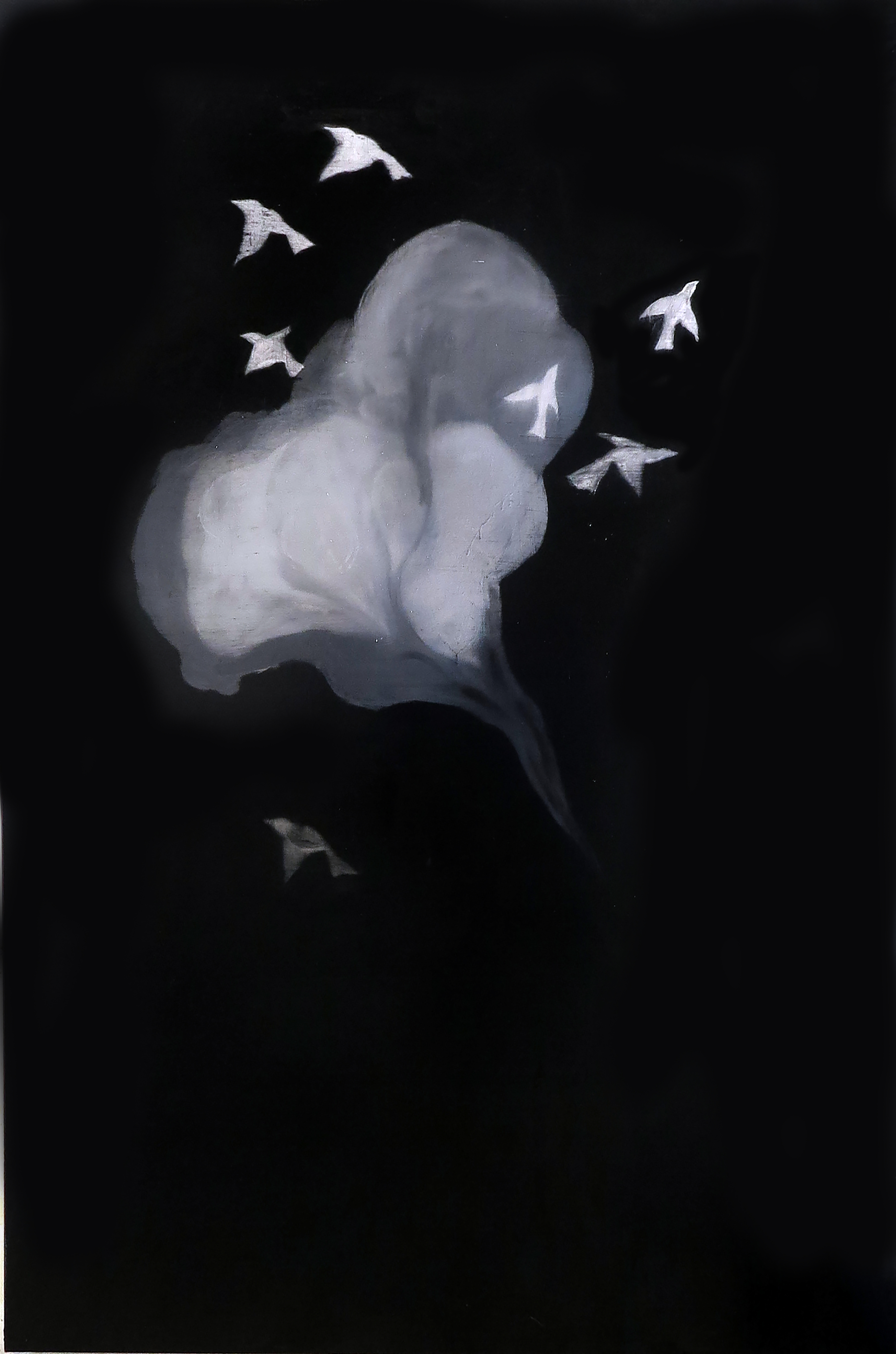 Paul Uhlmann, Continent of Smoke (Birds II), 2022, oil on linen, 183 x 122cm