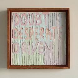 Tom Freeman, Doubt Desperate Driven, 2022, oil and acrylic on plywood with sheoak frame, 34 x 35cm