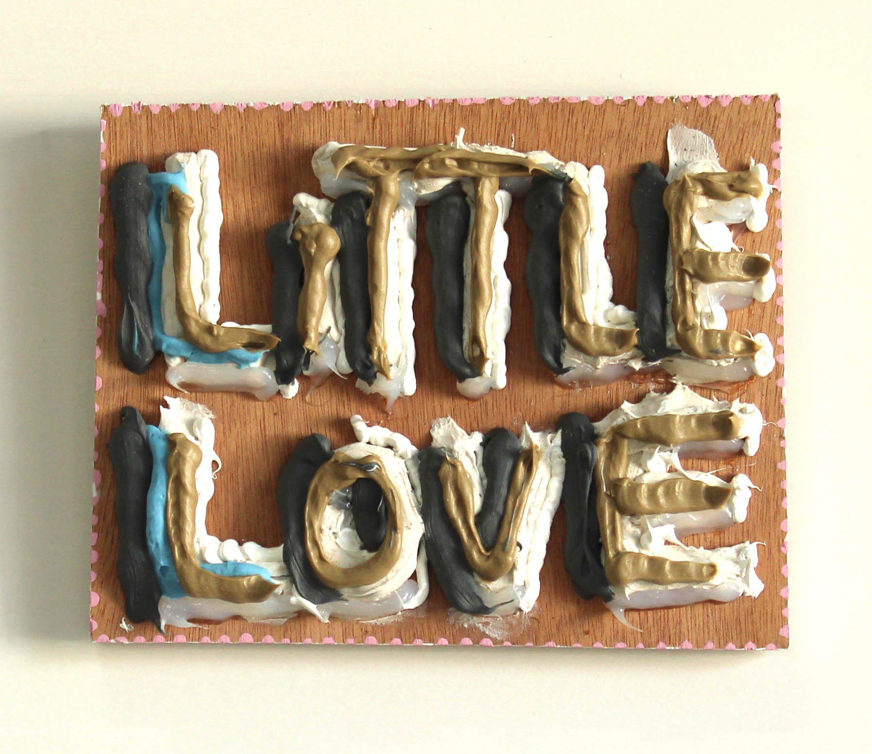 Tom Freeman, Little Love, 2022, various construction adhesives and acrylic on plywood, 15 x 18cm