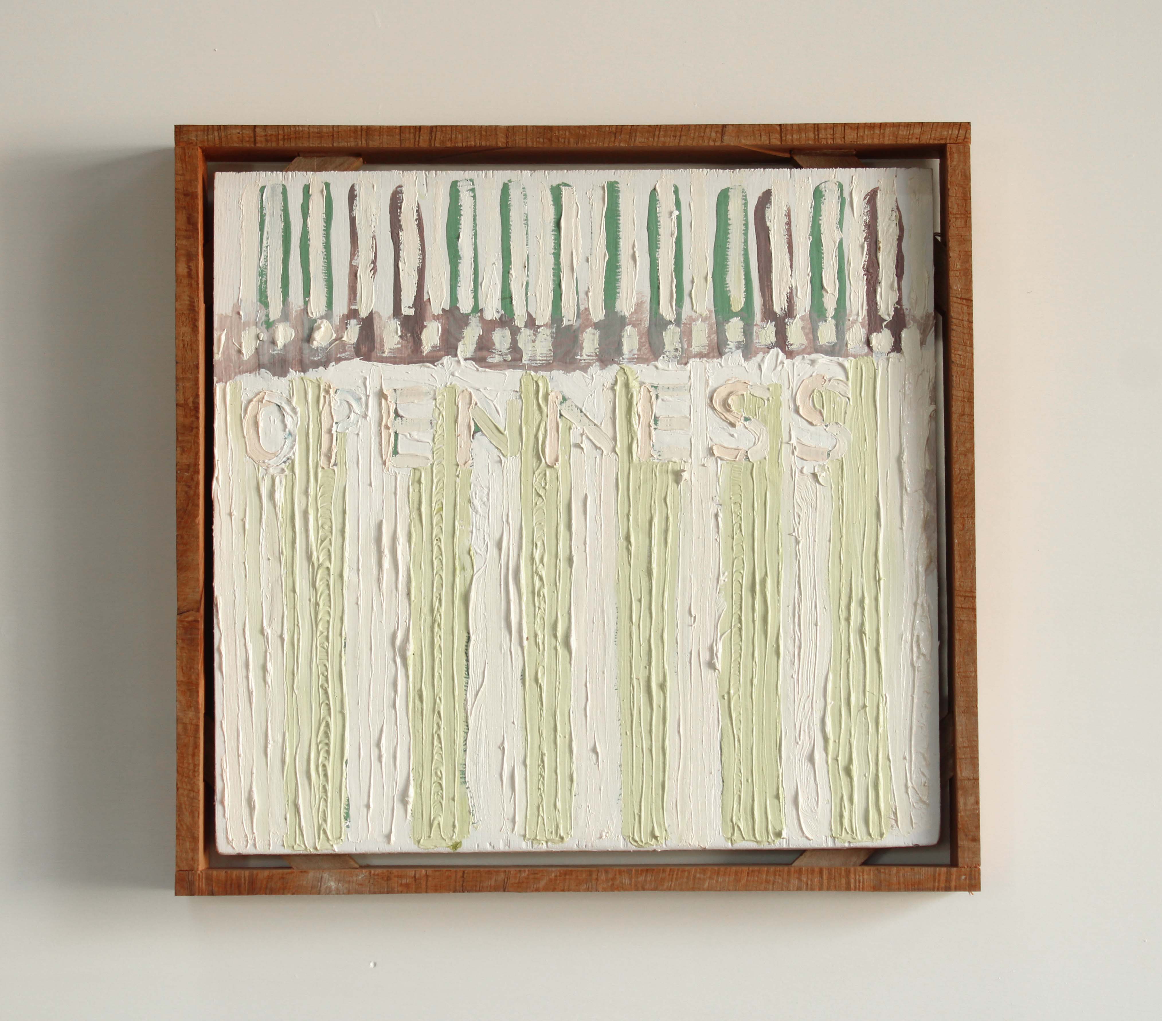 Tom Freeman, Openness, 2022, oil and acrylic on plywood with sheoak and marri frame, 34 x 35cm