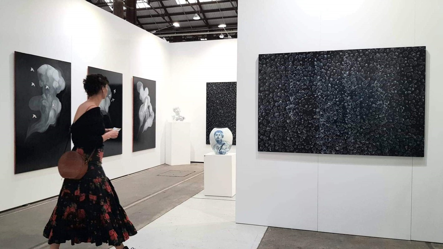 Art Collective WA at Sydney Contemporary 2022, featuring works by Paul Uhlmann, Andrew Nicholls, Alex Spremberg and Vanessa Russ.