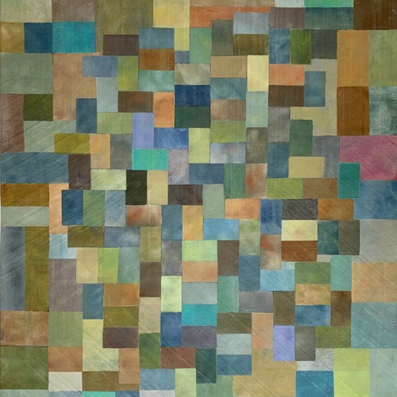Paint and Pattern 3, 2002, enamel on canvas board, 55.5 x 71cm