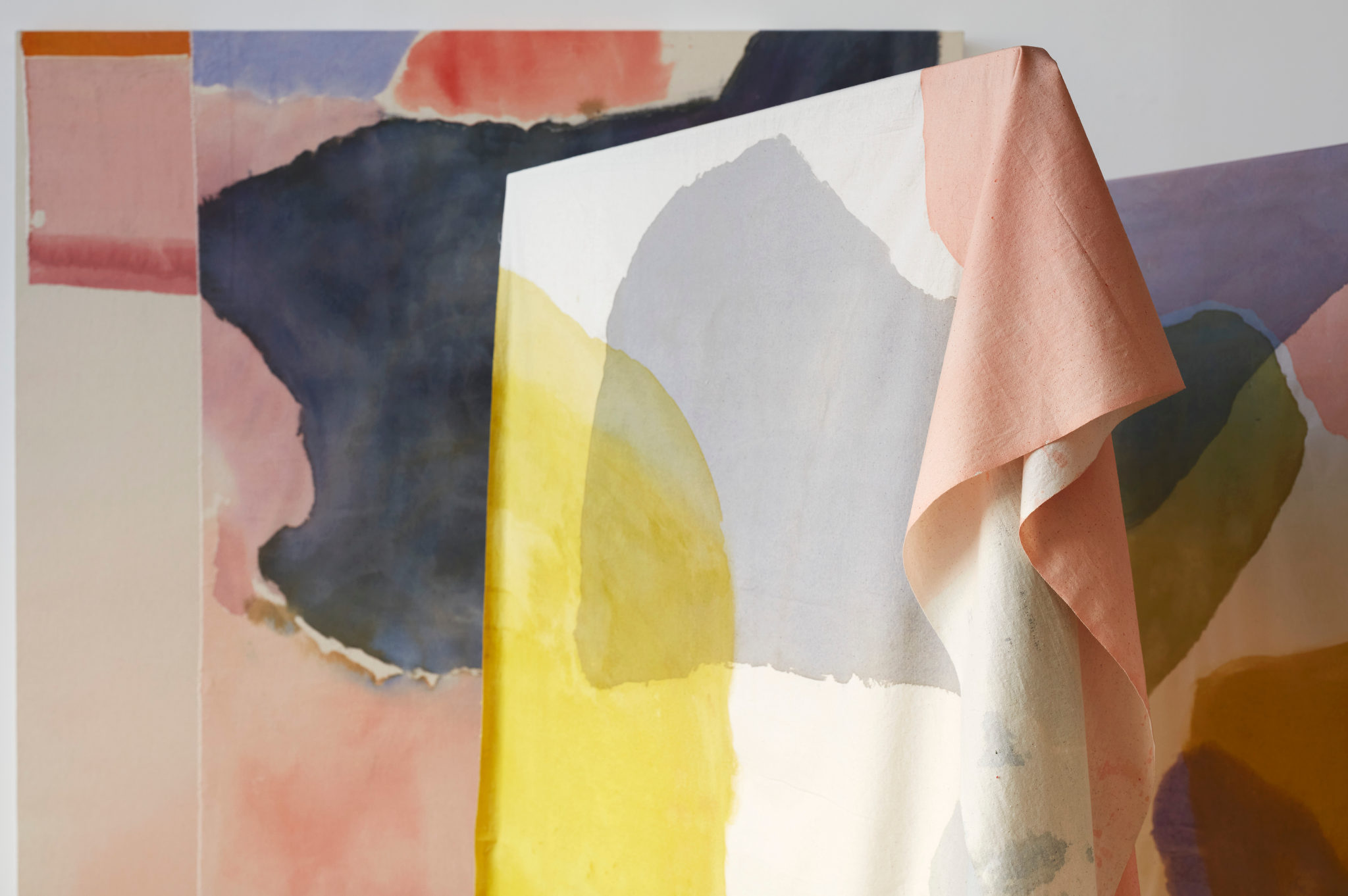 Penny Coss, Uncertain Bounds 1 (detail) (with Turbid), 2022, acrylic on calico with steel frame, 240 x 240 x 210cm. Acorn Photo