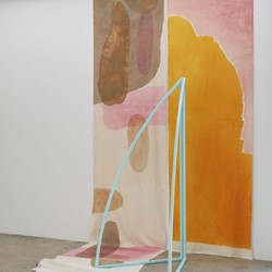 Penny Coss, Uncertain Bounds 3, 2022, acrylic and oil on canvas with steel frame, 210 x 180 x 100cm. Acorn Photo (2)
