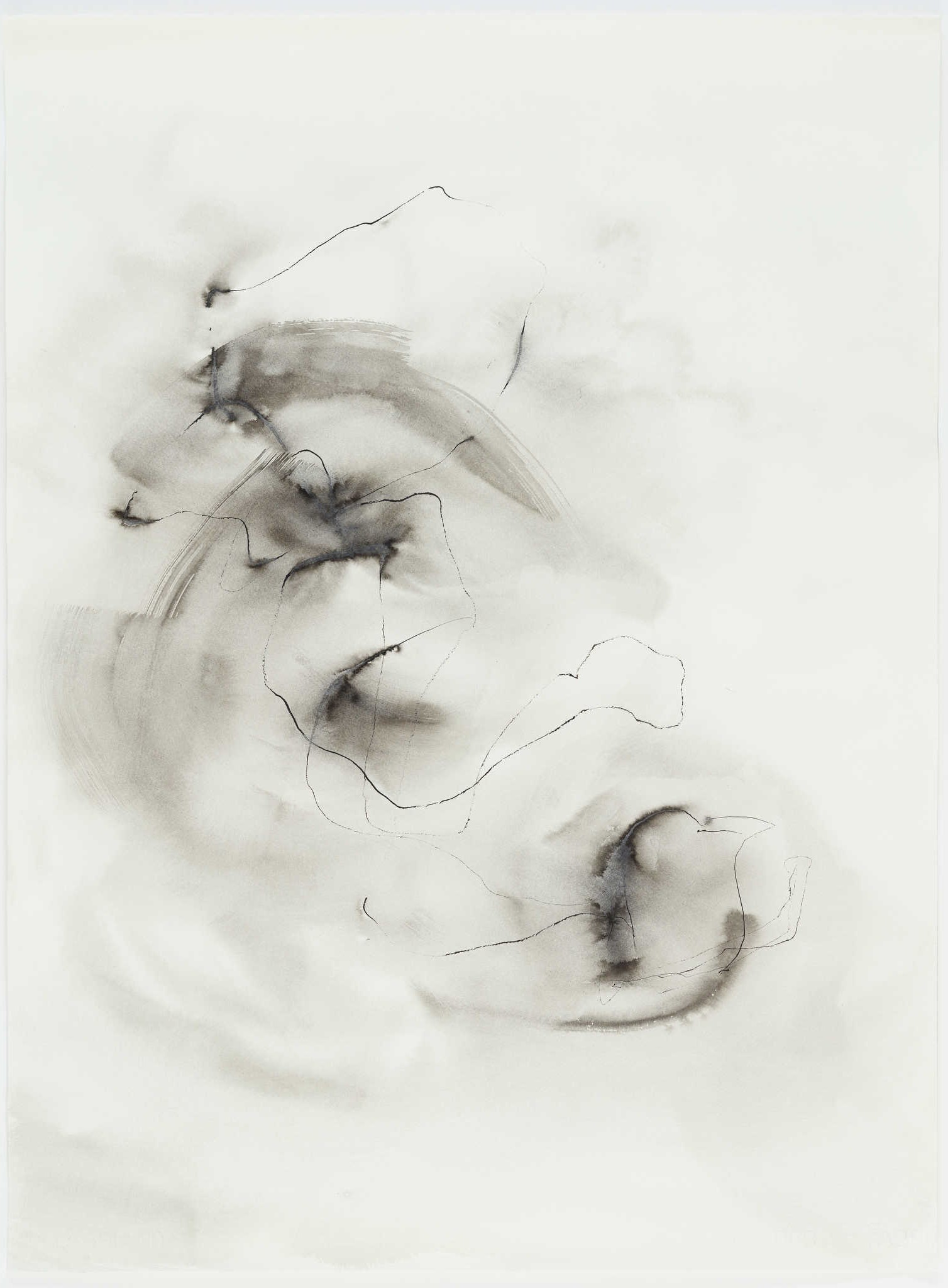 Vanessa Russ, Unseasonable Waterhole with Lillies 3, 2022, Indian ink on Fabriano paper, 56 x 76cm