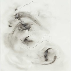 Vanessa Russ, Unseasonable Waterhole with Lillies 3, 2022, Indian ink on Fabriano paper, 56 x 76cm
