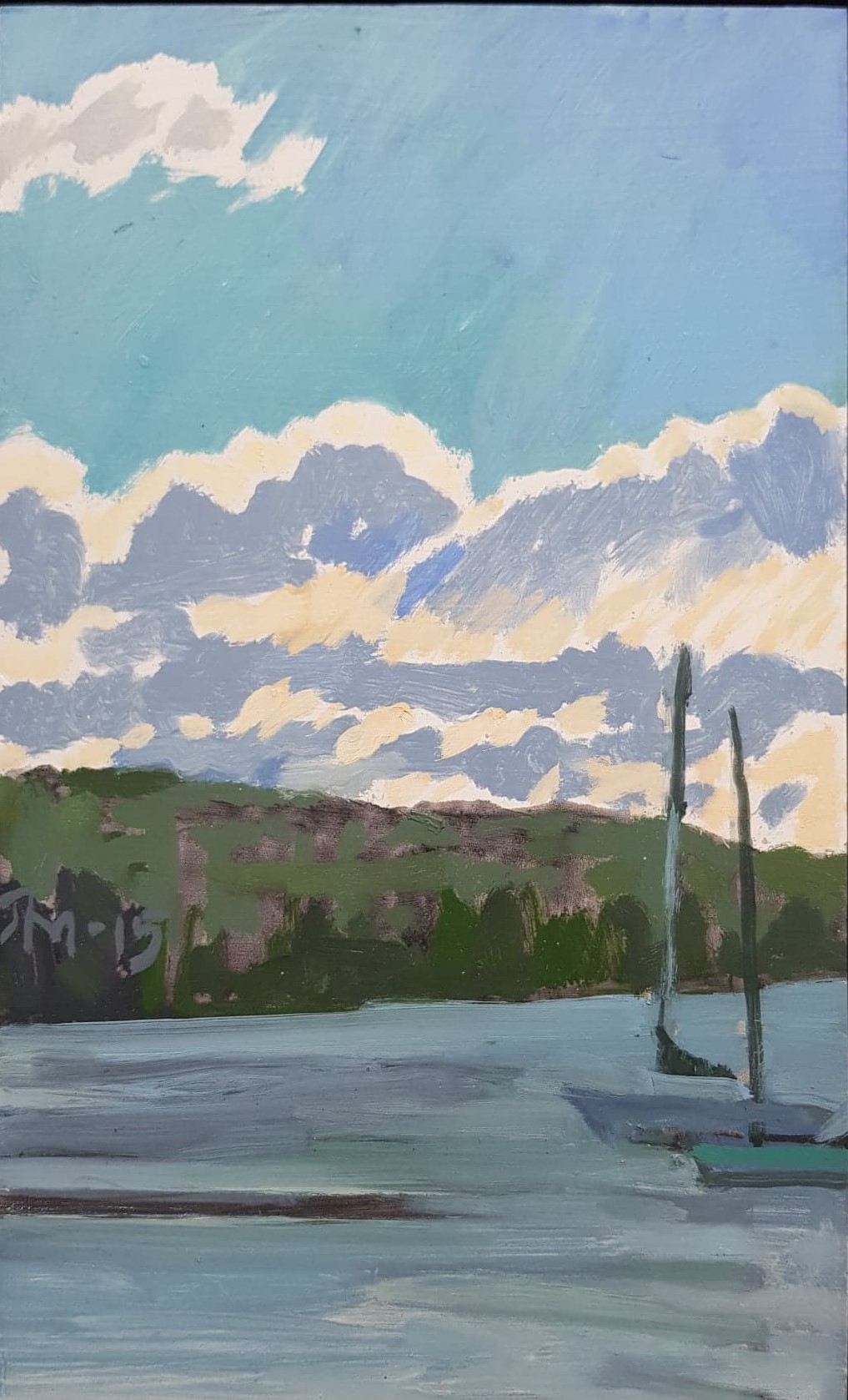 Jane Martin, At Rest III, 2015, oil on board, 33.5 x 20cm