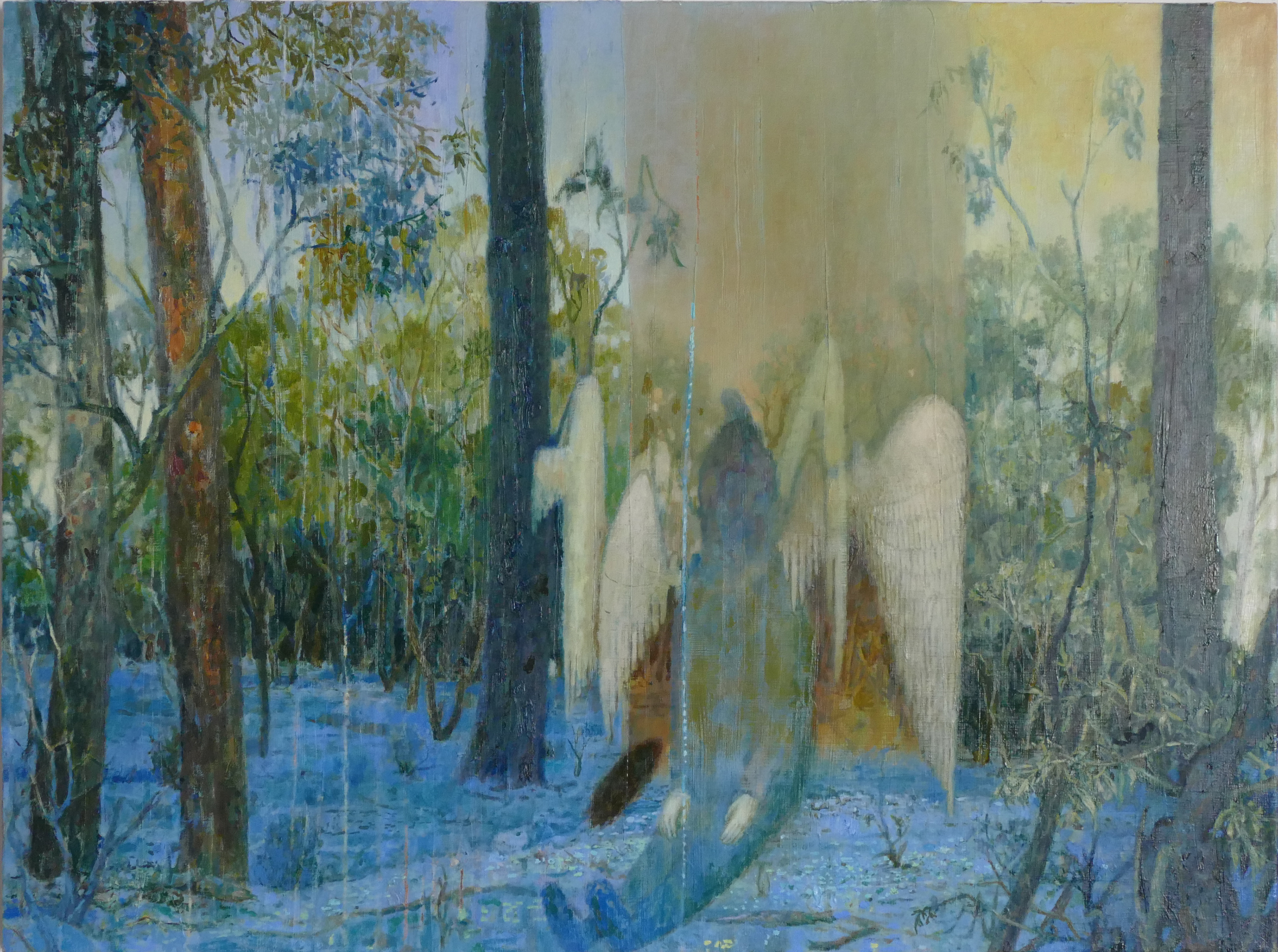 Gregory Pryor, The Tired Angel, 2022, oil on linen, 60 x 80cm