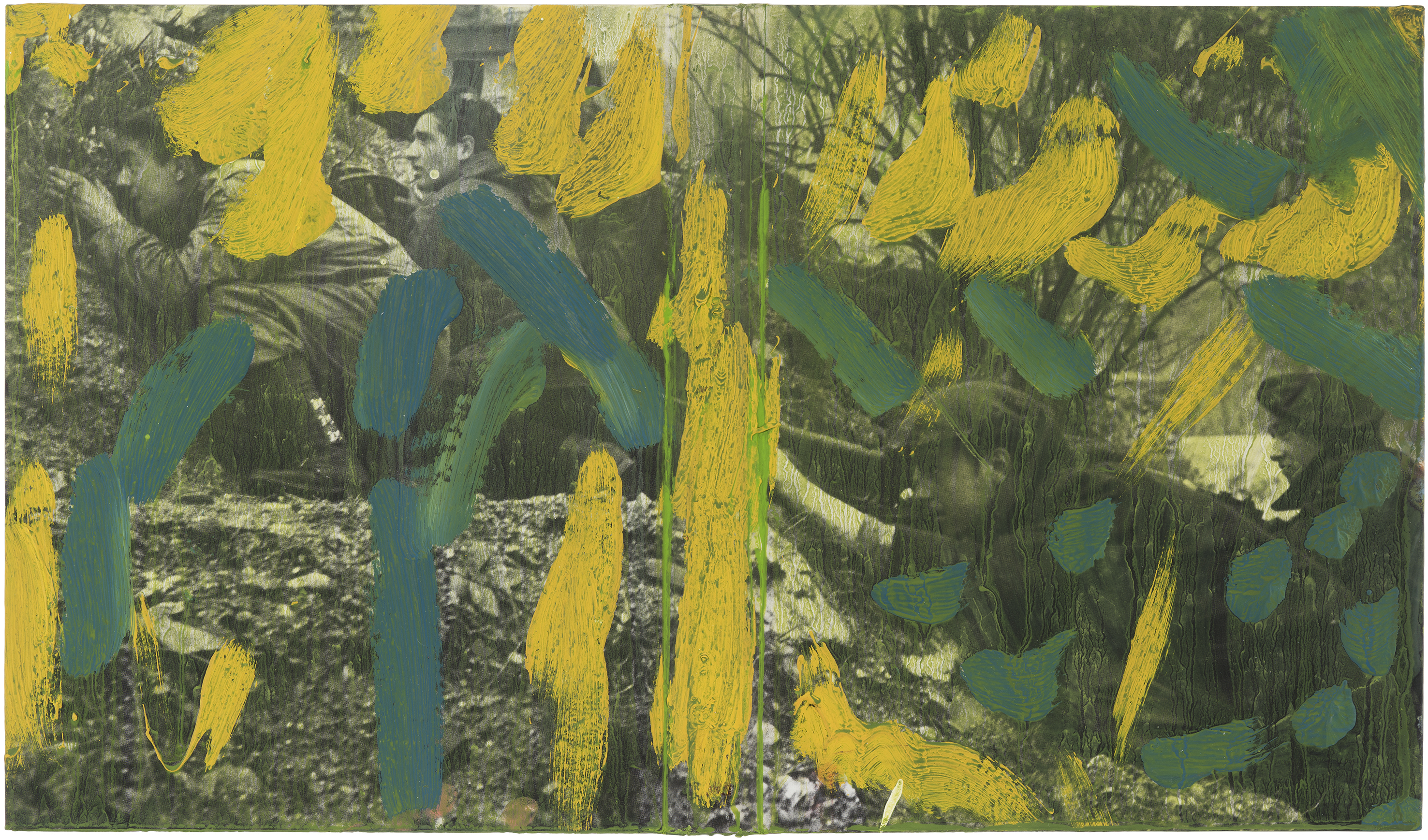 Derek O'Connor, Hiding, 2022, oil on Time Life book cover, 29 x 49.5cm