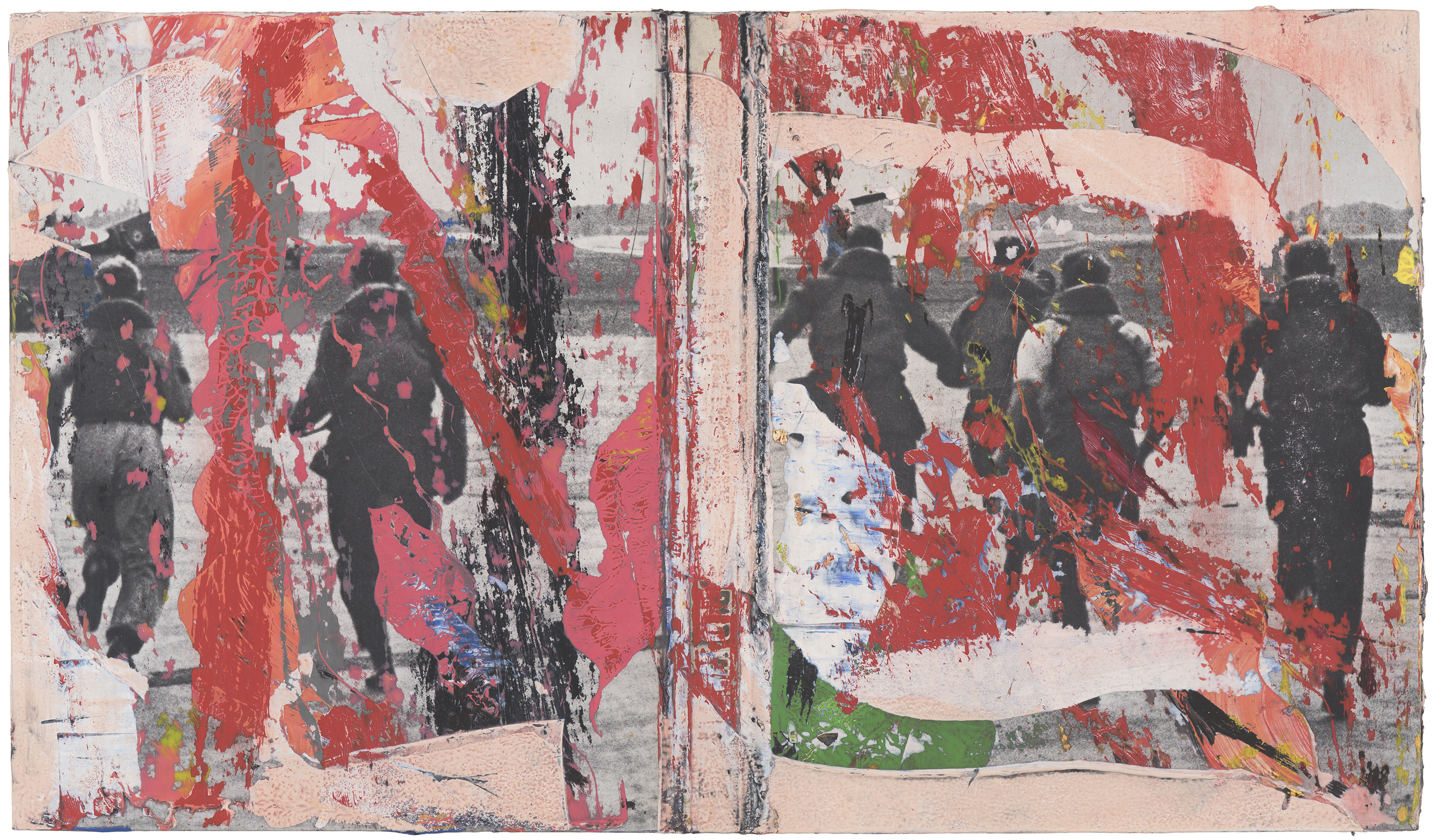 Derek O'Connor, Human Smoke, 2018, oil on Time Life book cover, 29 x 49.5cm