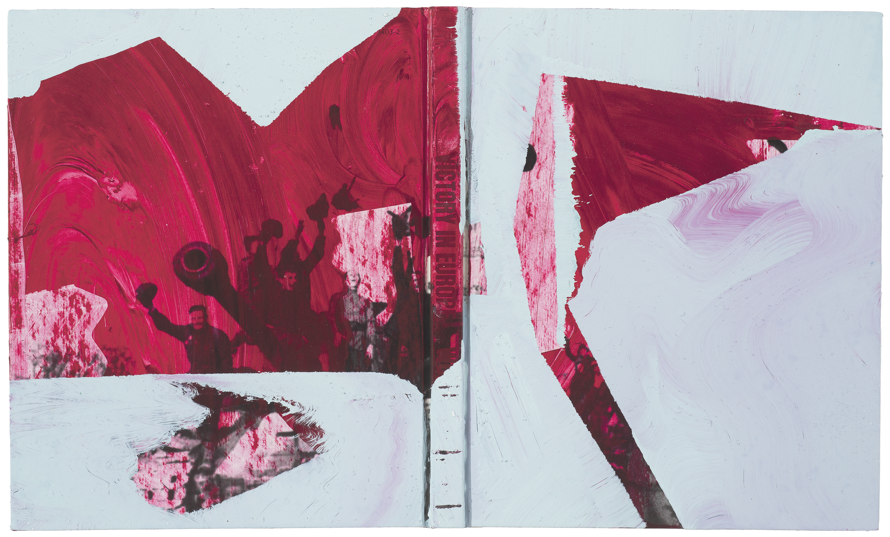 Derek O'Connor, Red Flag from the series Red Flag, 2022, oil on Time Life book cover, 29 x 49.5cm