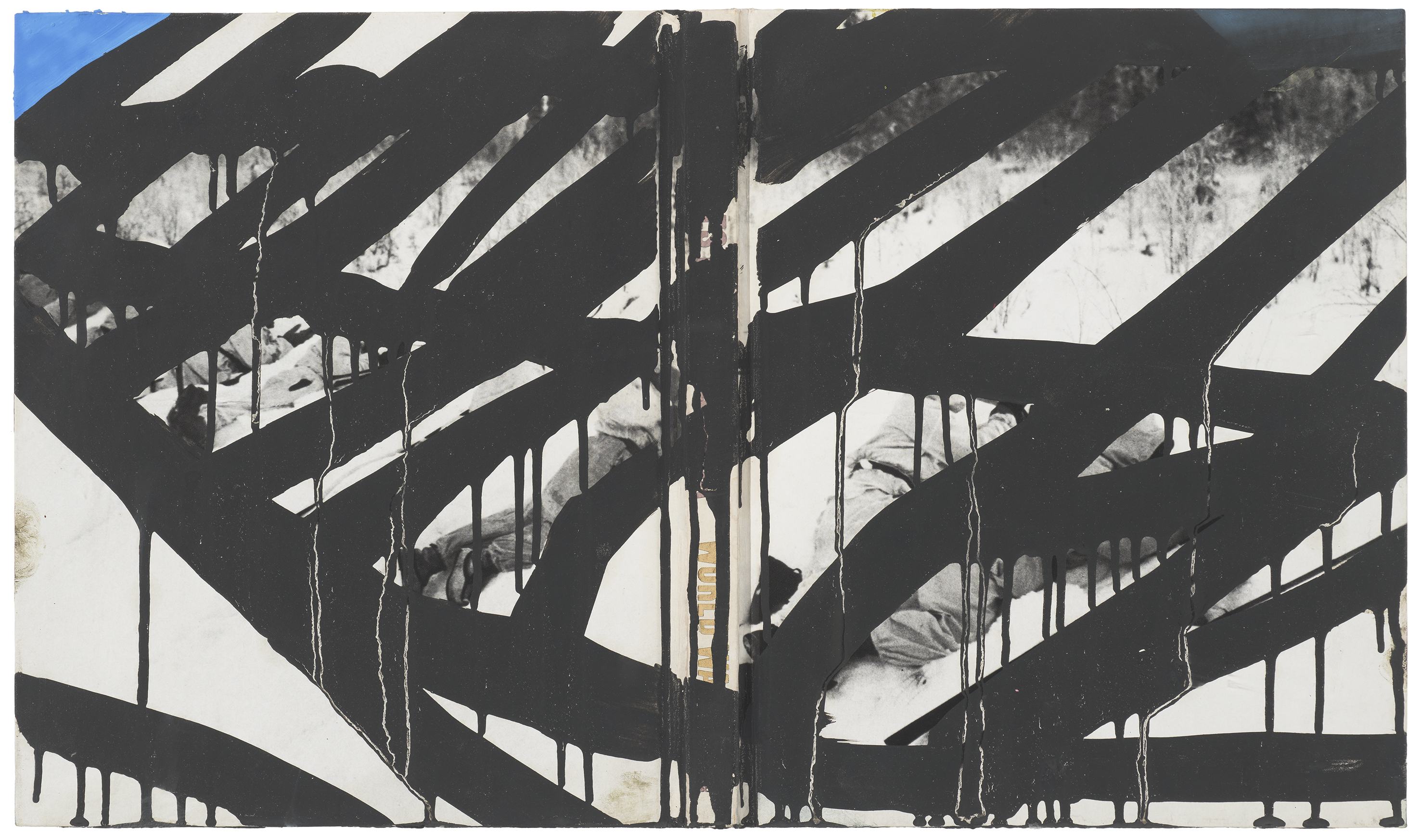 Derek O'Connor, The Arc from the series Red Flag, 2022, oil on Time Life book cover, 29 x 49.5cm