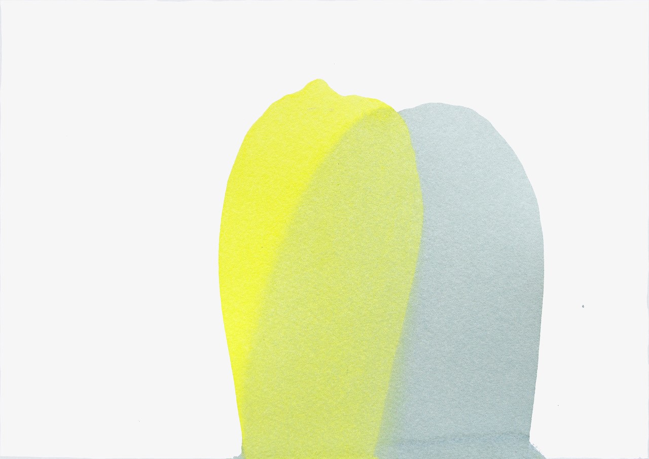 Penny Coss, Humid Build Up, 2021, acrylic on paper, 27 x 36cm