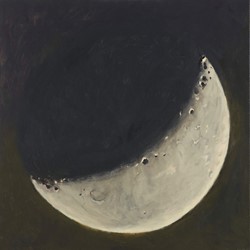 Kevin Robertson, Dark Crescent Moon, 2022, oil on canvas, 90 x 90cm