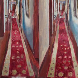 Kevin Robertson, Deep Hall Views, Heathcote, 2018, oil on canvas, 176 x 70cm