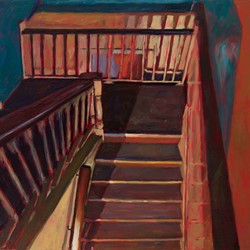 Kevin Robertson, Gotham Staircase, 1998, oil on canvas, 94.5 x 126cm