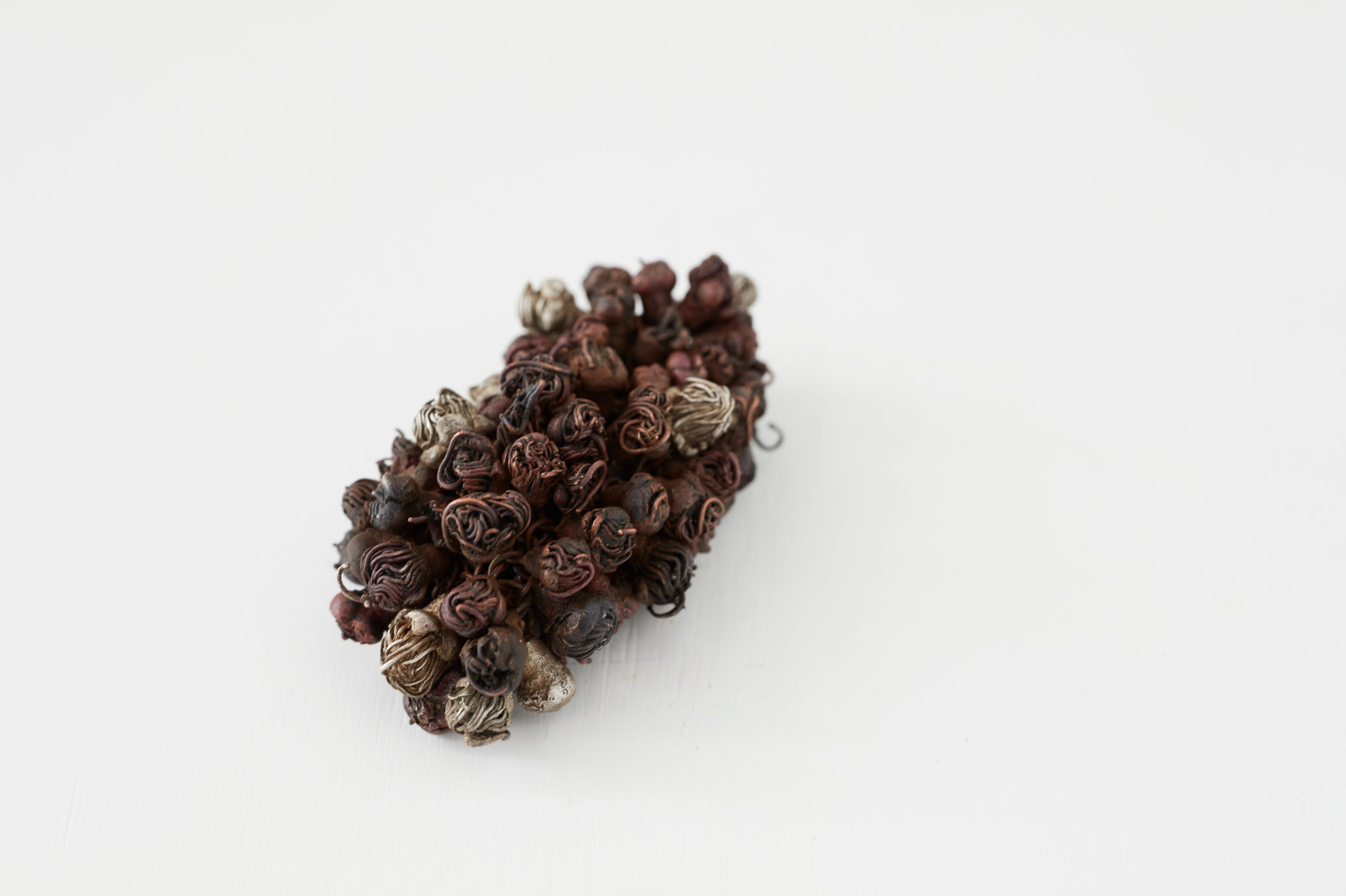 Sarah Elson, Allelopathic Chain 1 (Bottle Brush), 2022, recycled silver and copper, 8 x 3.5 x 2.5cm (1)