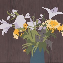 Joanna Lamb, Vase and Flowers 01, 2022, screenprint on paper, 61.5 x 68cm, ed. 10