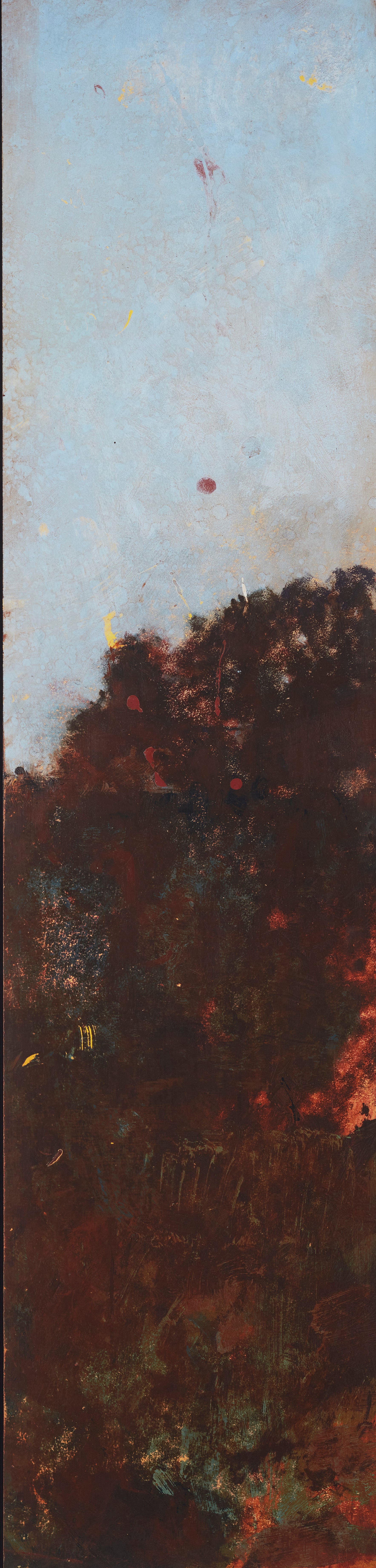 Merrick Belyea, Perth Hills I, 2023, oil on board, 122 x 30cm