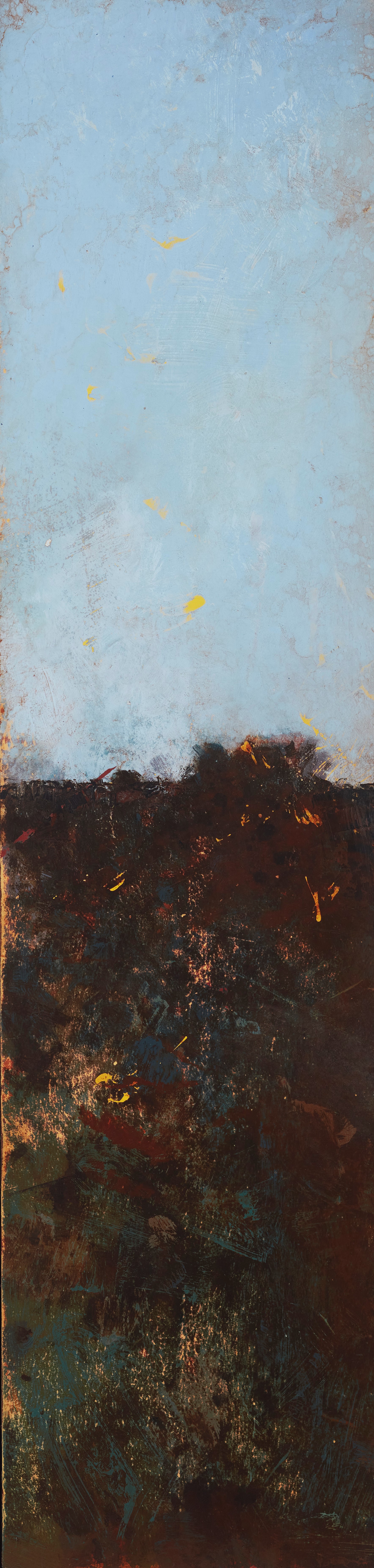 Merrick Belyea, Perth Hills II, 2023, oil on board, 122 x 30cm