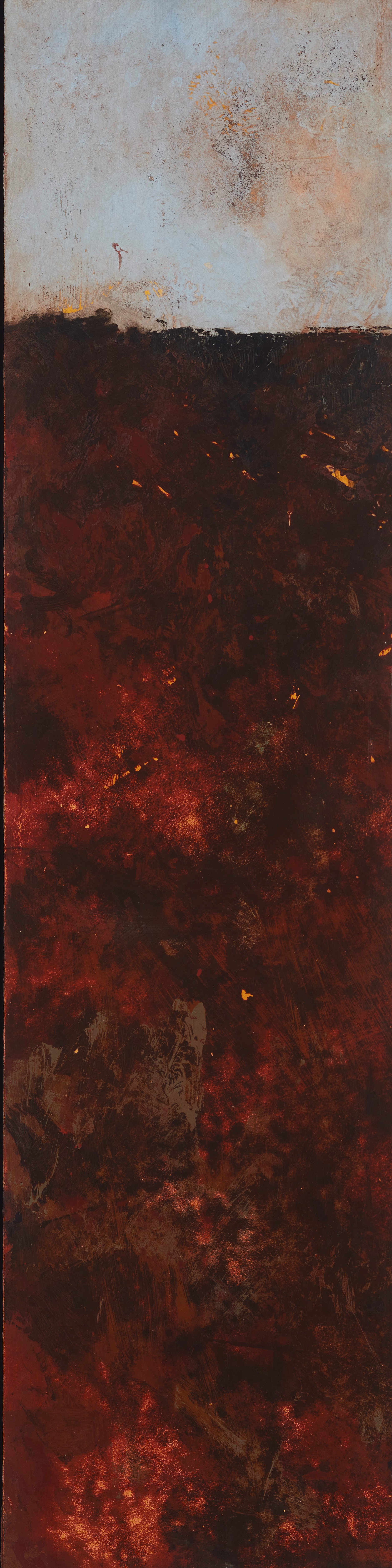 Merrick Belyea, Perth Hills III, 2023, oil on board, 122 x 30cm