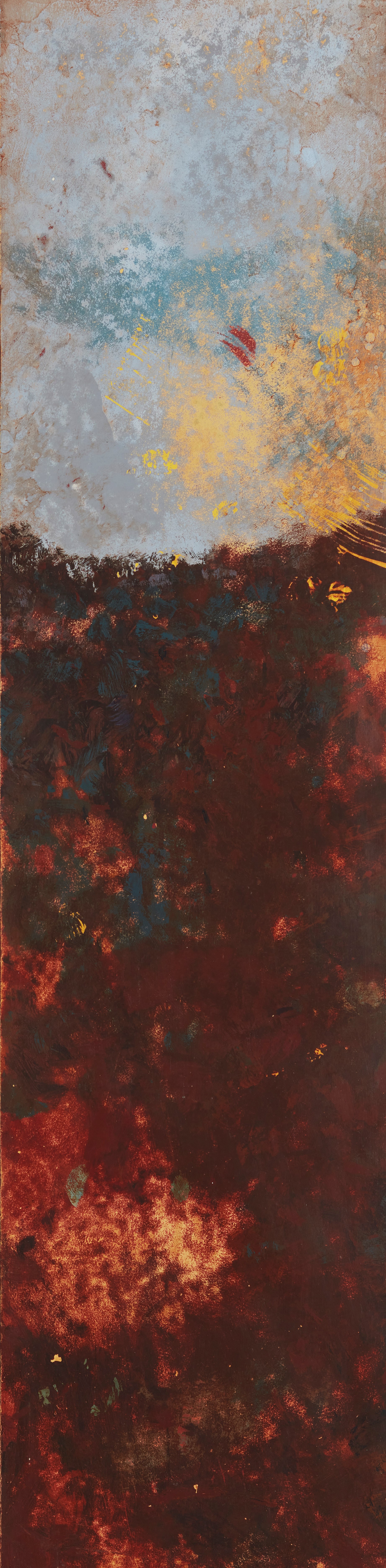 Merrick Belyea, Perth Hills IV, 2023, oil on board, 122 x 30cm