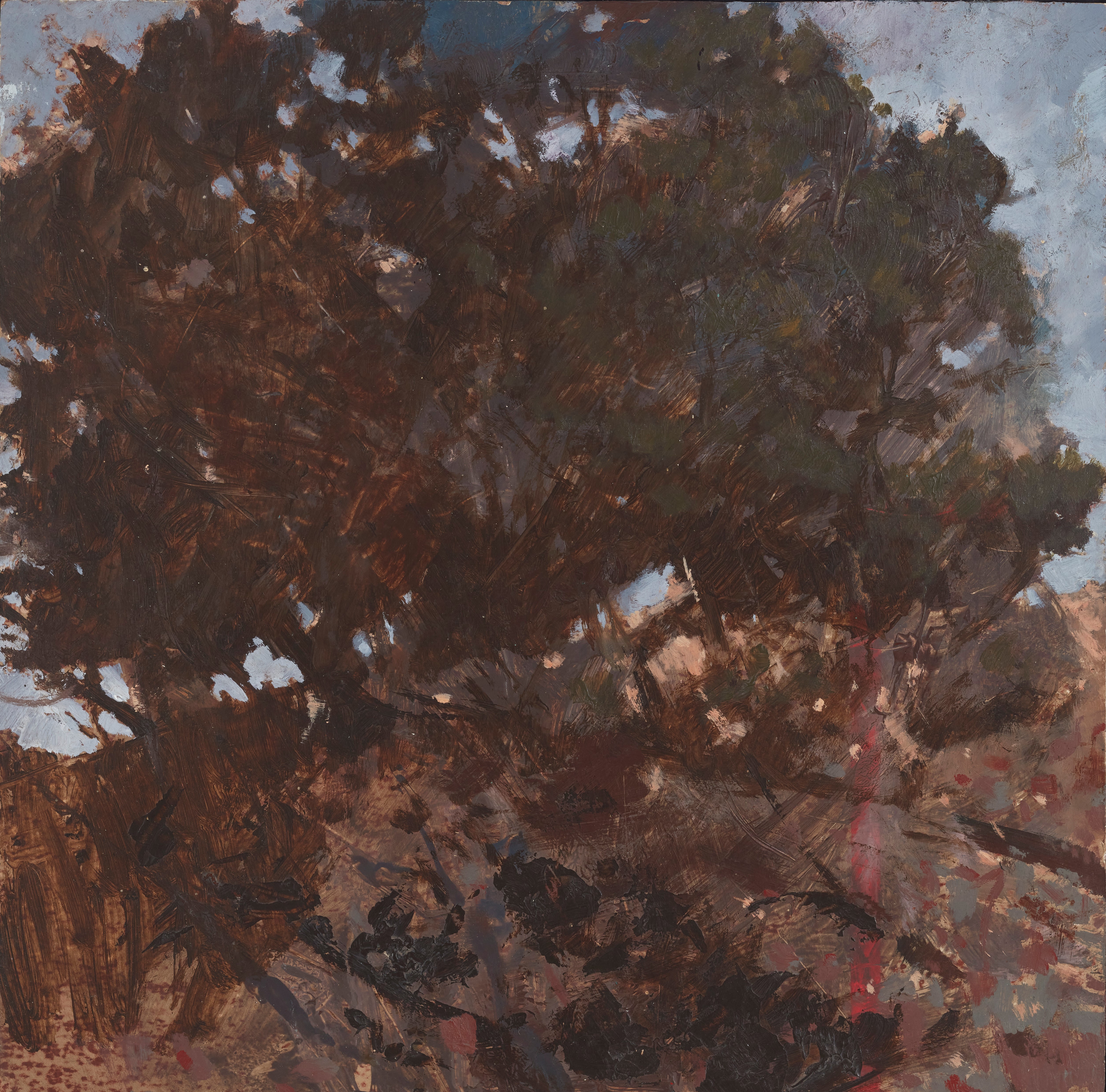 Merrick Belyea, Top of the Hill, 2023, oil on board, 40 x 40cm