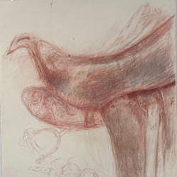 Angela Stewart, 1916, 2022, pencil, pastel, conte crayon, watercolour and chalk on rag paper, 76 x 56cm