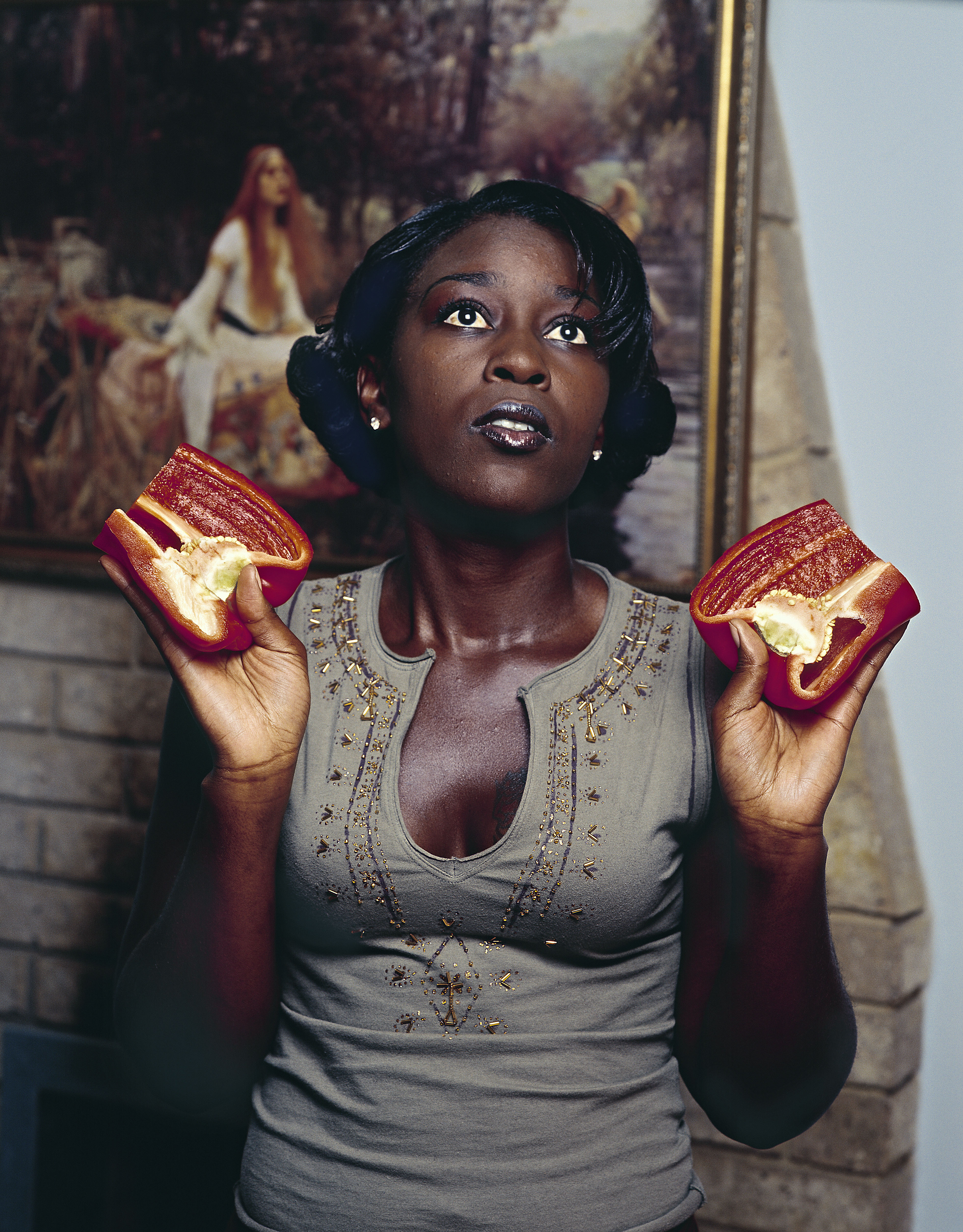 Toni Wilkinson, Maria with Red Capsicum, 2003, archival digital print on Canson Photographique paper, 70 x 56cm, ed. 5