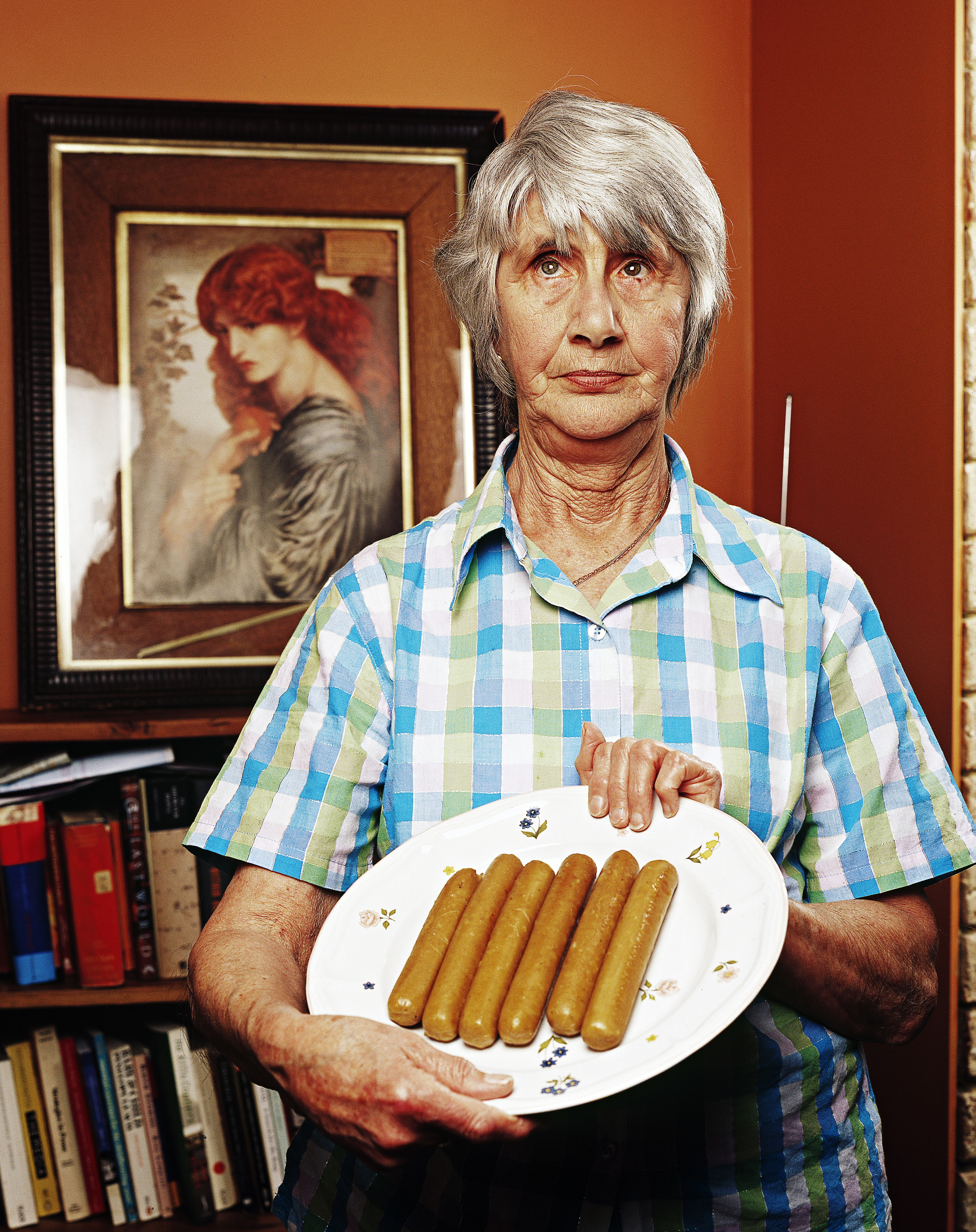 Toni Wilkinson, Flora with Vegetarian Sausages, 2003, archival digital print on Canson Photographique paper. 70 x 56cm, ed. 5