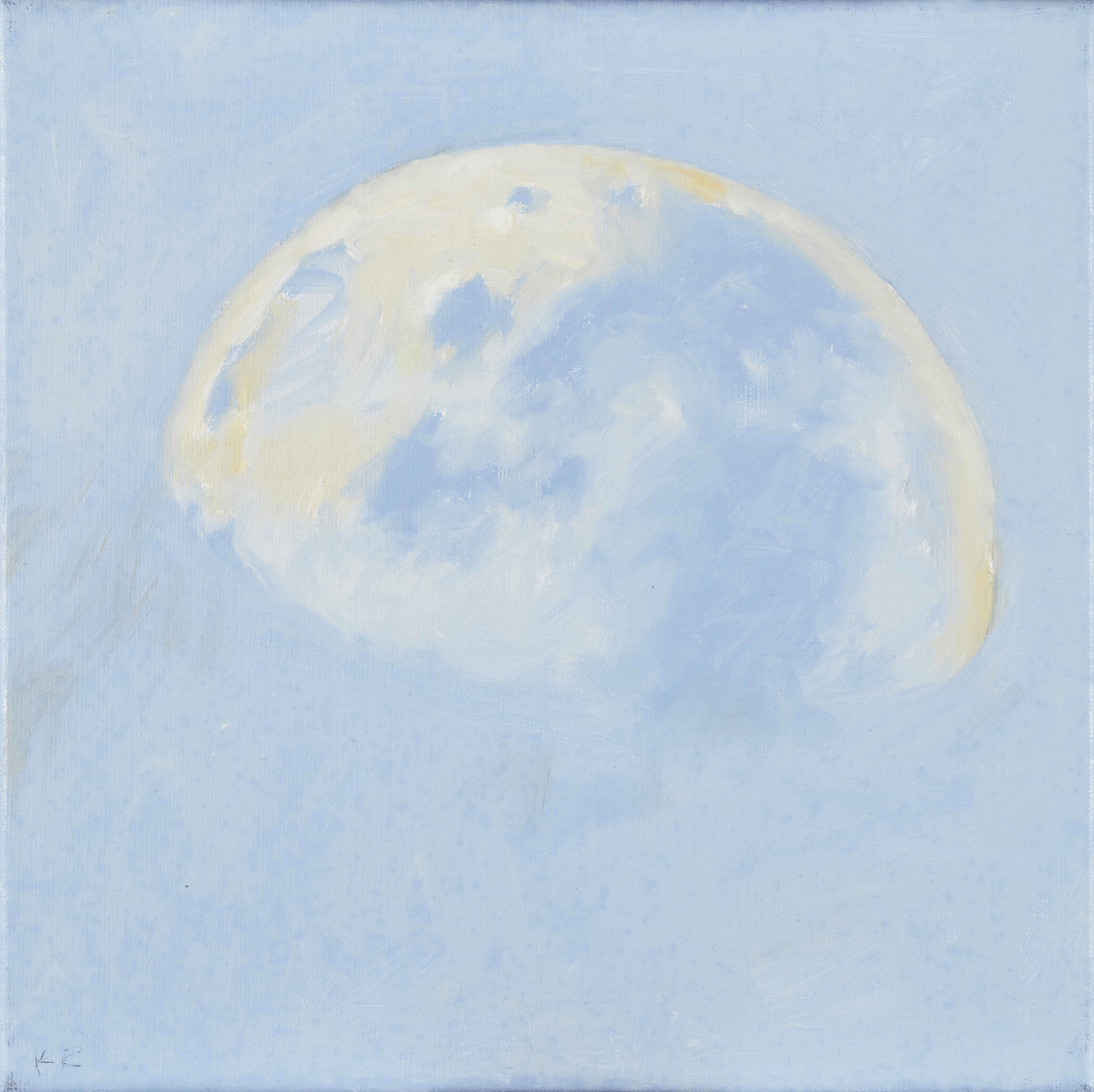 Kevin Robertson, Morning Moon I, 2022, oil on linen, 30 x 30cm