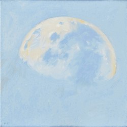 Kevin Robertson, Morning Moon I, 2022, oil on linen, 30 x 30cm