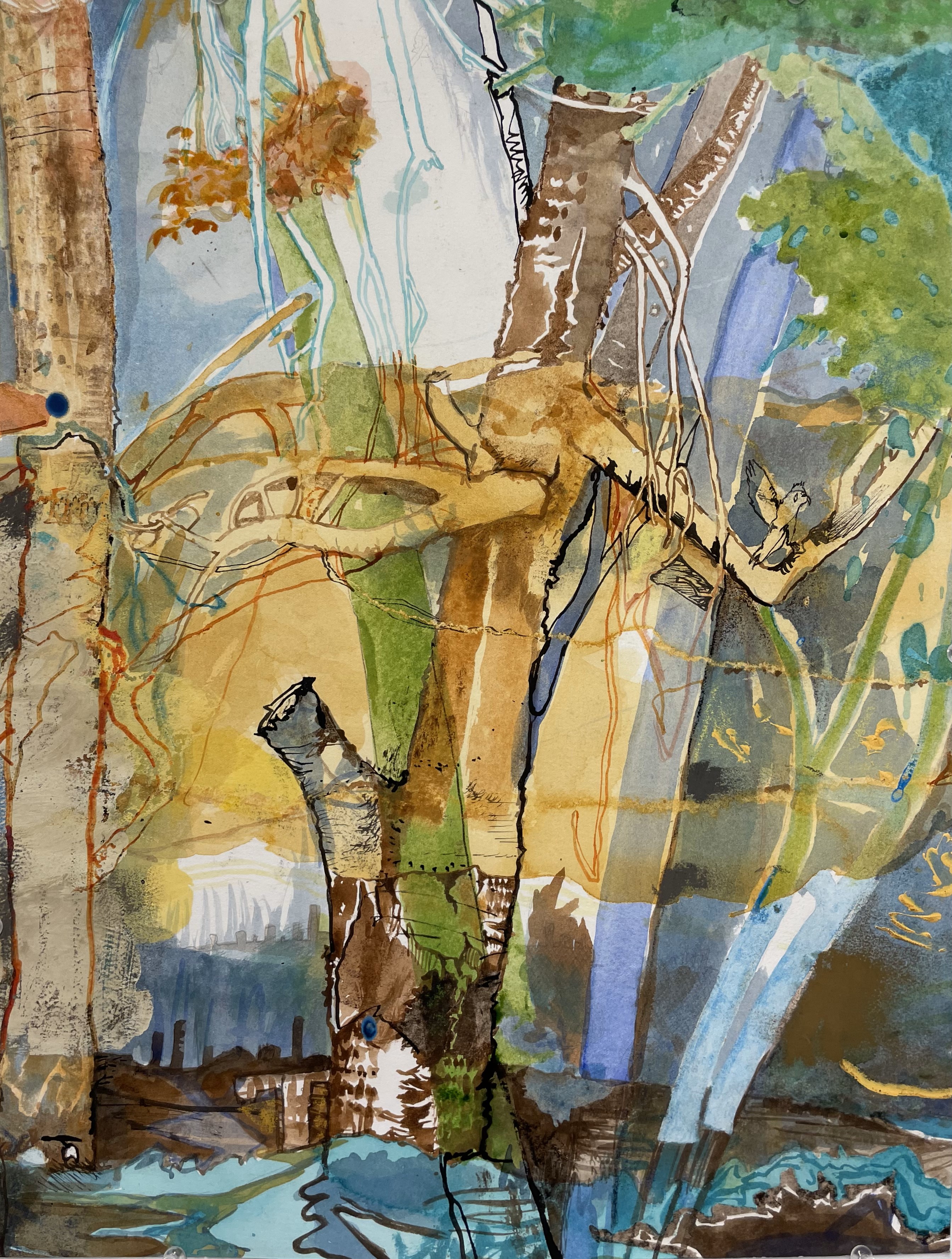 Antony Muia, Fruit, 2023, ink and watercolour on paper, 50 x 38cm