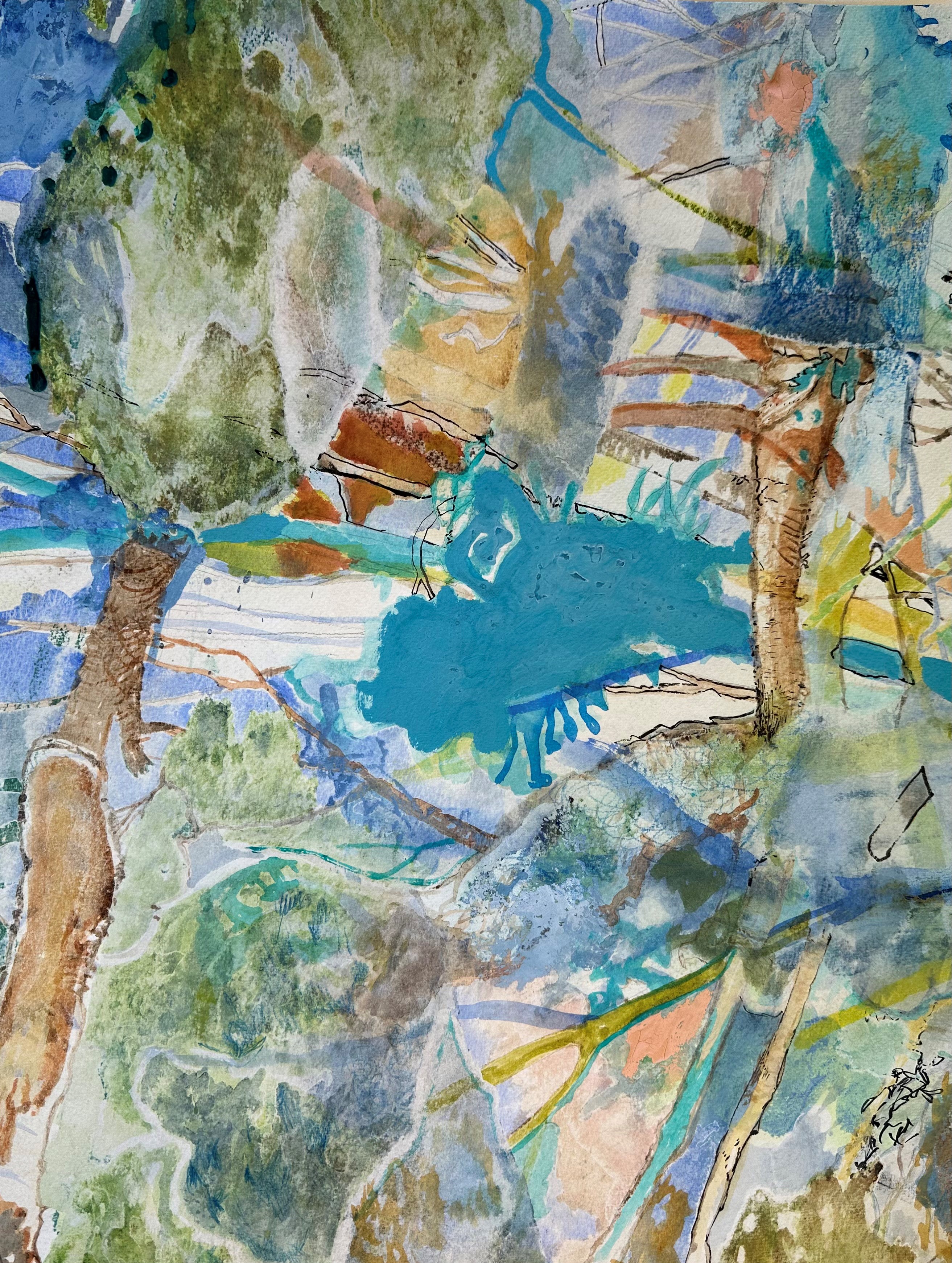 Antony Muia, Flora, 2023, ink and watercolour on paper, 50 x 38cm