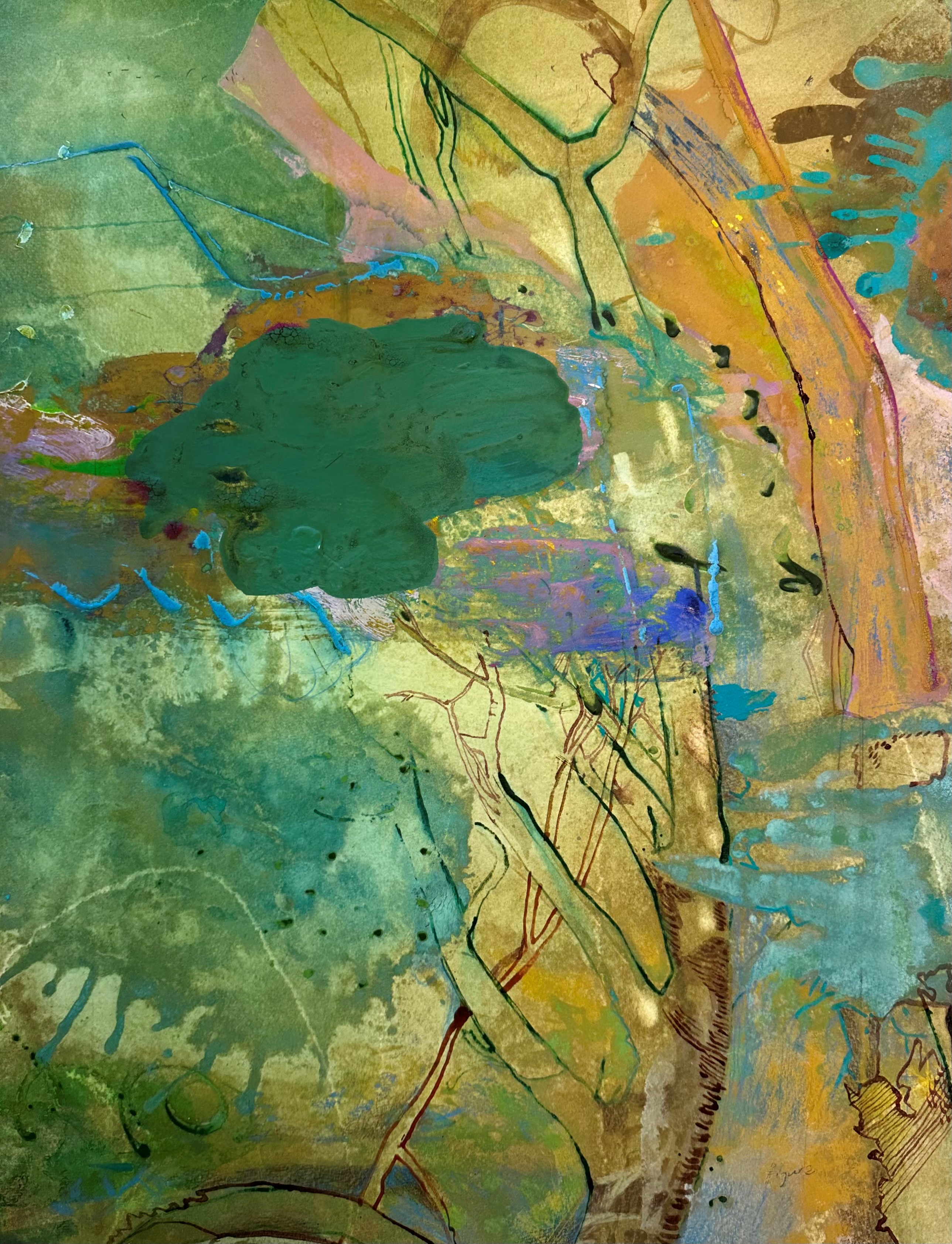 Antony Muia, Limb, 2023, ink and watercolour on paper, 50 x 38cm