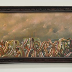 Stuart Elliott, Cake Park, 2011, oil on board, 600 x 120cm