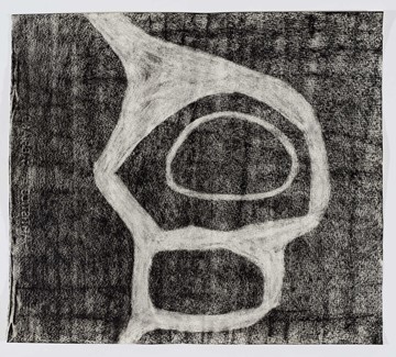 Vanessa Russ, Deep Ground 2, 2021, charcoal on paper, 45 x 50cm