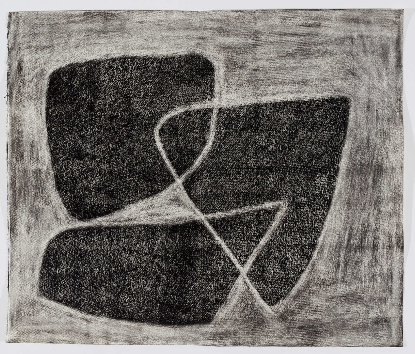 Vanessa Russ, Deep Ground 5, 2021, charcoal on paper, 45 x 50cm