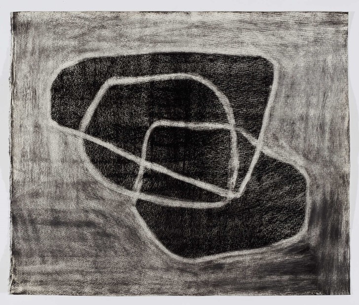 Vanessa Russ, Deep Ground 6, 2021, charcoal on paper, 45 x 50cm