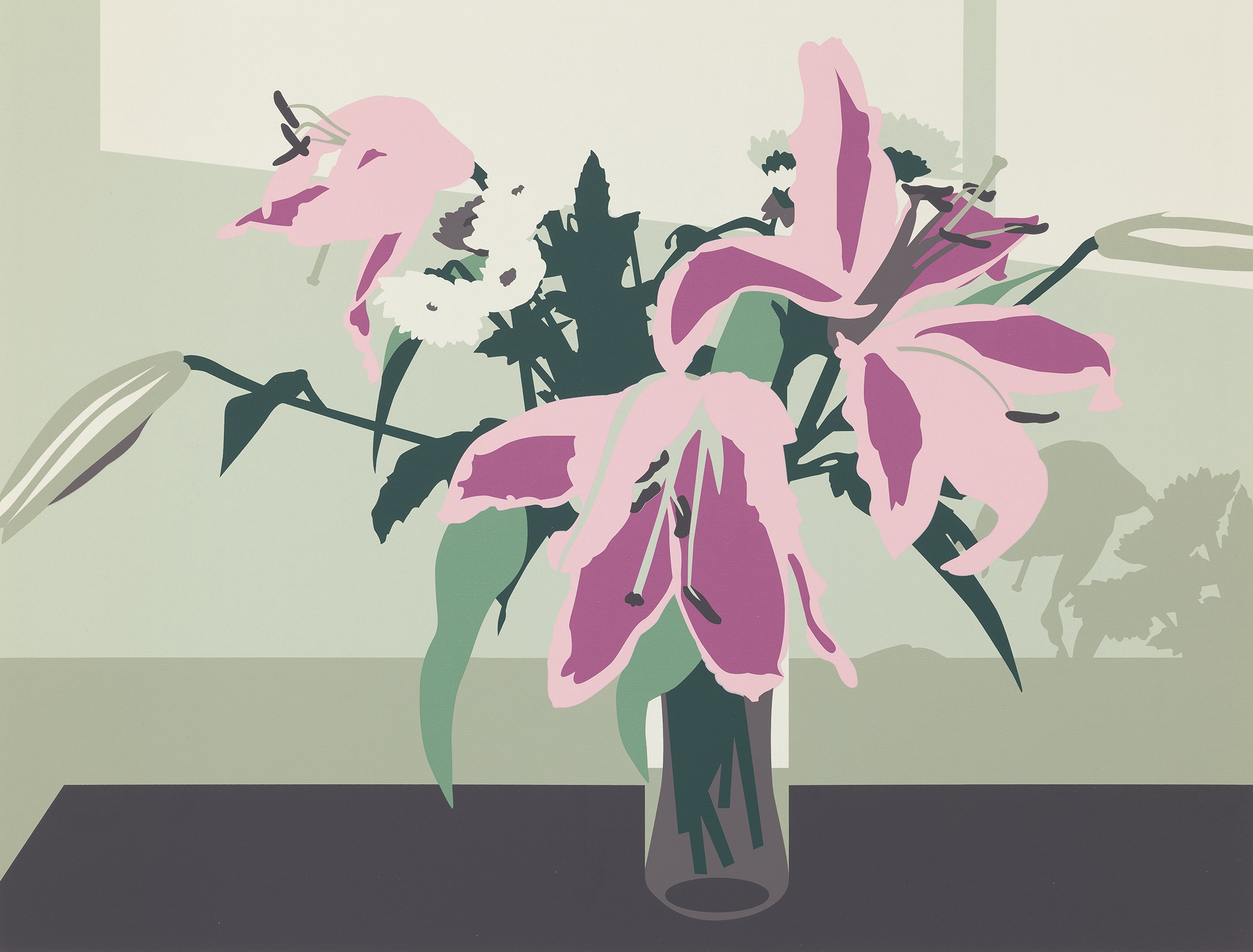 Joanna Lamb, Vase and Flowers 02, 2023, screenprint on paper, 46 x 61cm, ed. 10