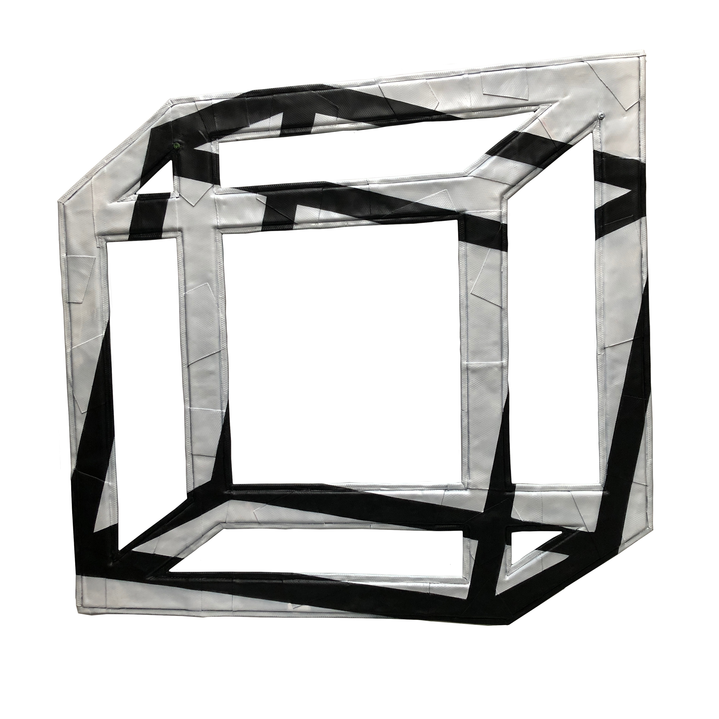 Impossible Shadow #43, 2023, acrylic paint and vinyl tape on steel frame, 130 x 134 x 2.5cm