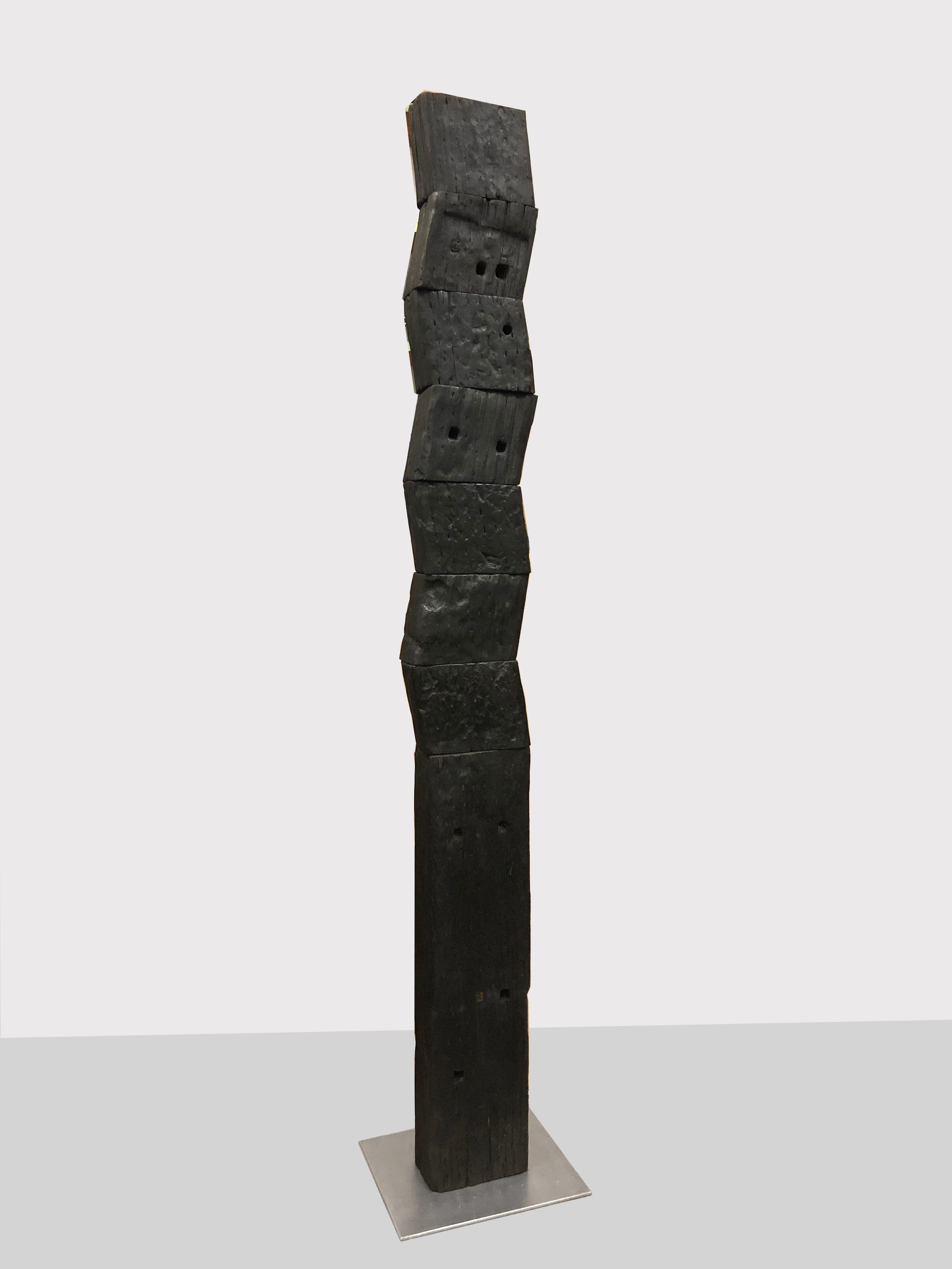 Jennifer Cochrane, Sleeper Self-Portrait #7, 2023, burnt jarrah and wax