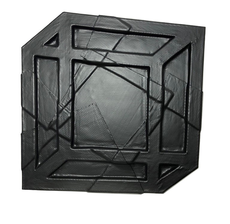 Jennifer Cochrane, Impossible Shadow #46, 2023, acrylic paint and industrial tape on steel frame, 38 x 38 x 2cm