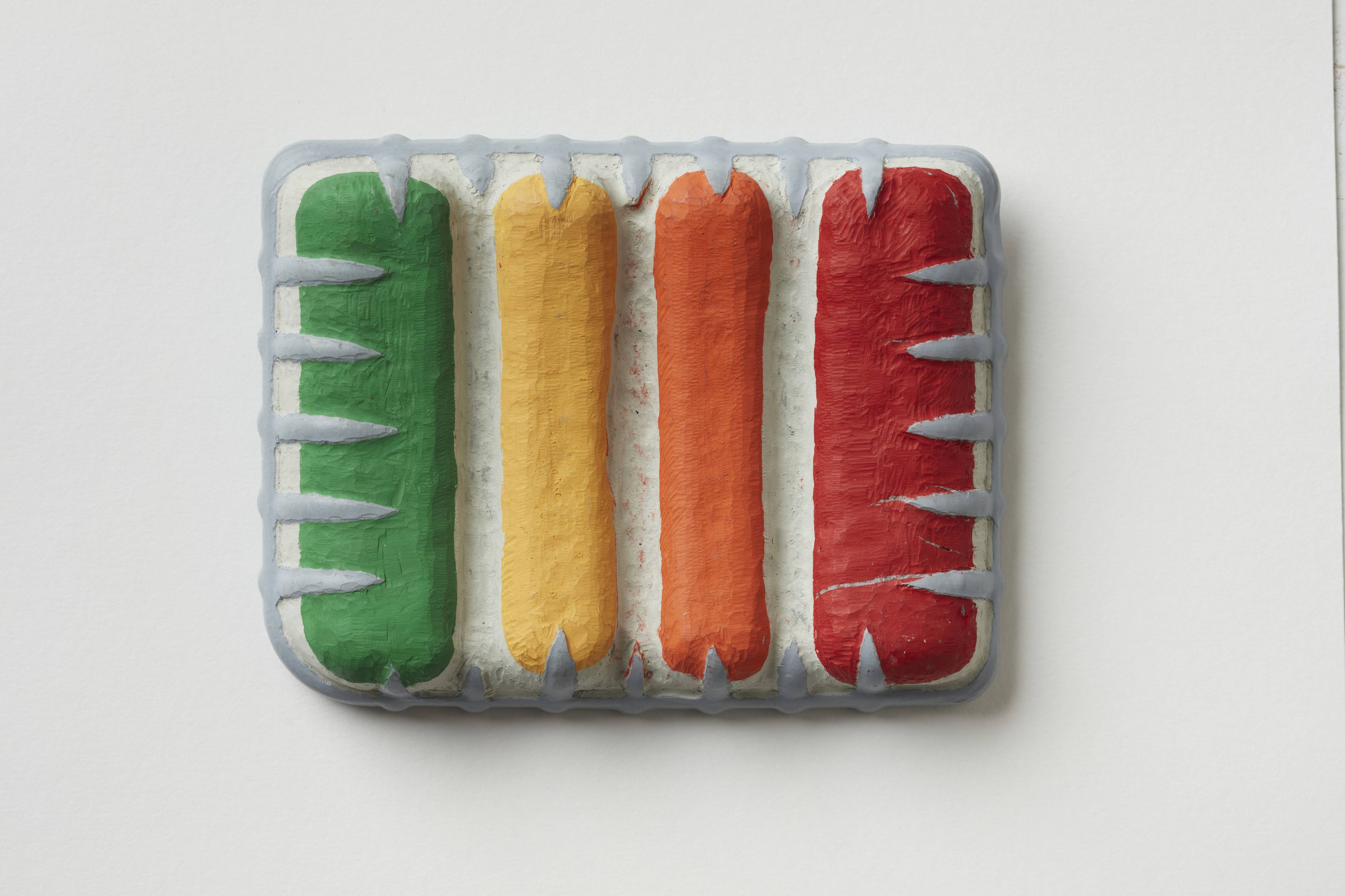 Andre Lipscombe, Small Indicative Spectrum Painting, 2023, acrylic paint, 11 x 18 x 2.5cm