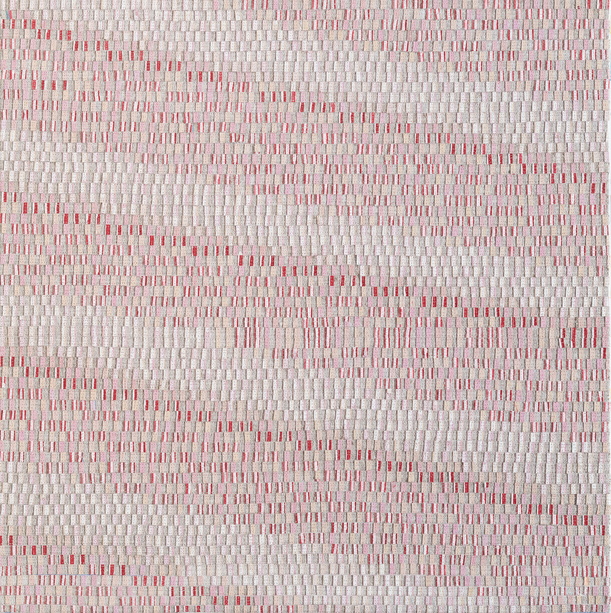 Eveline Kotai, Drift Sequence 1, 2023, acrylic paint and poly-filament thread on linen, 76 x 76cm