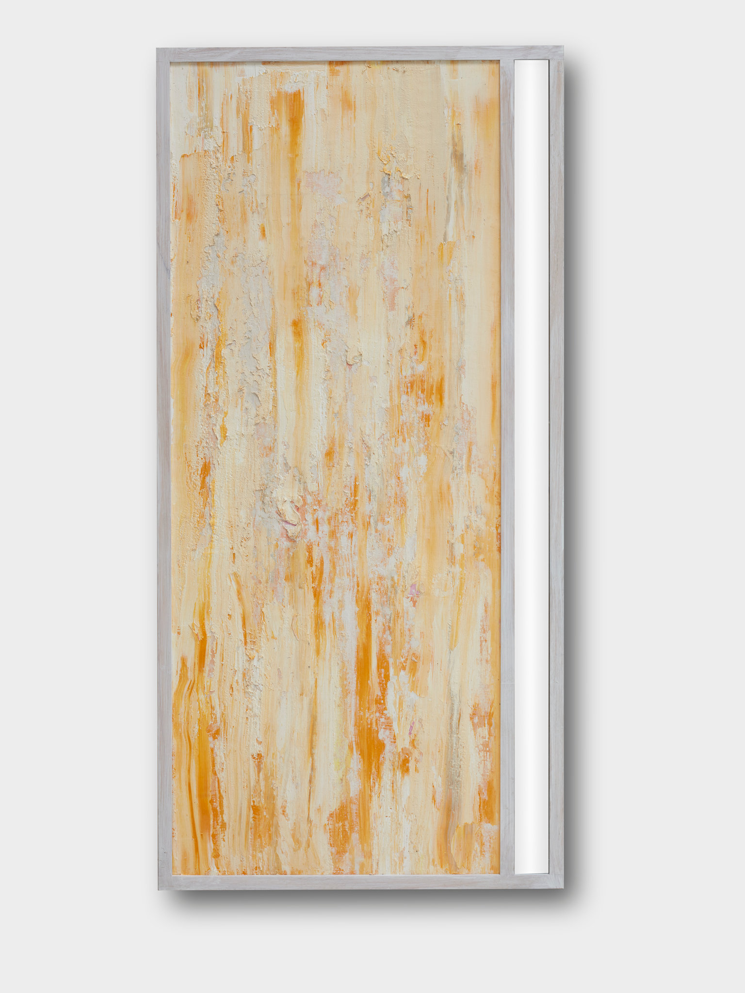 Jon Tarry, Screed III, 2023, oil on board with lumina light, 110 x 40cm